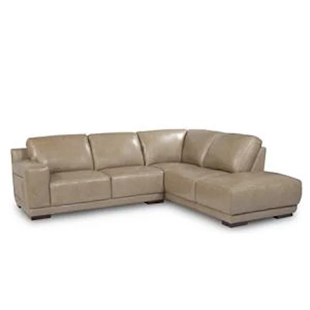 Leather Sectional Sofa with Chaise Lounger